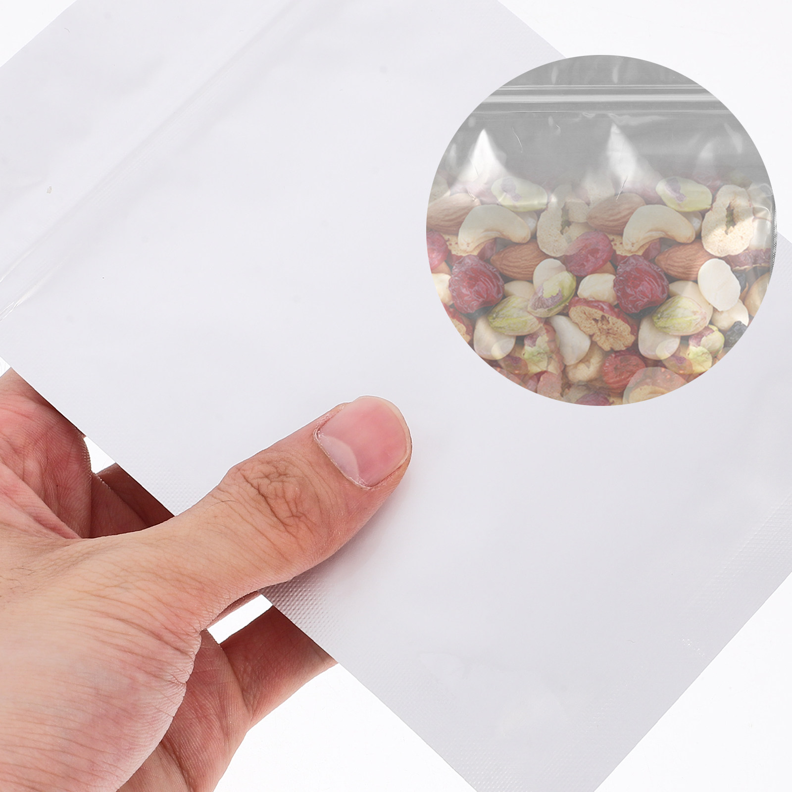 Food Snacks Packaging - 50 Adet Hava Geçirmeyen Kapatılabilir Poşetler,