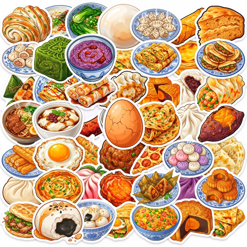 Food Or Snacks - 50 adet Çin Yemeği Günlüğü, Tekrarlamayan