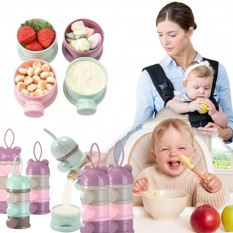 Food Snacks For Toddlers - 3/4 Katmanlı Renkli Süt Tozu Kutusu