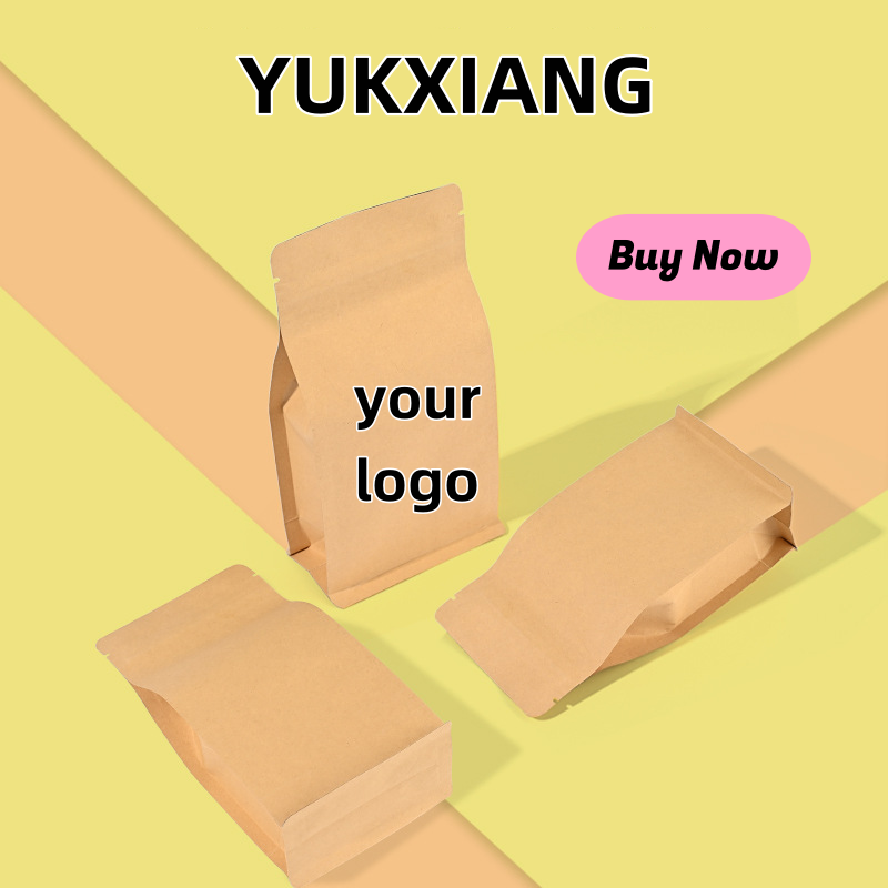 Logo Food Snack - Özel Logolu Kraft Kağıt Alüminyum Folyo
