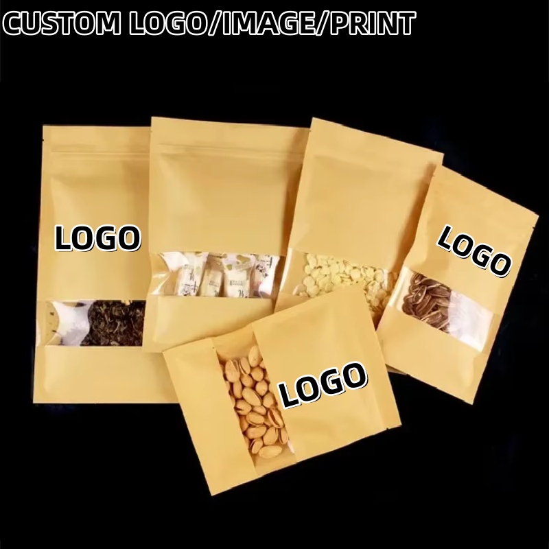 Düz Tabanlı Kraft Kağıt Kilitl - Logo Food Snack incelemesi ve fiyatı